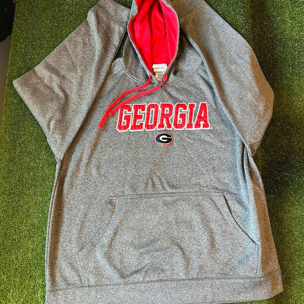 Champion Men's Grey and Silver Hoodie